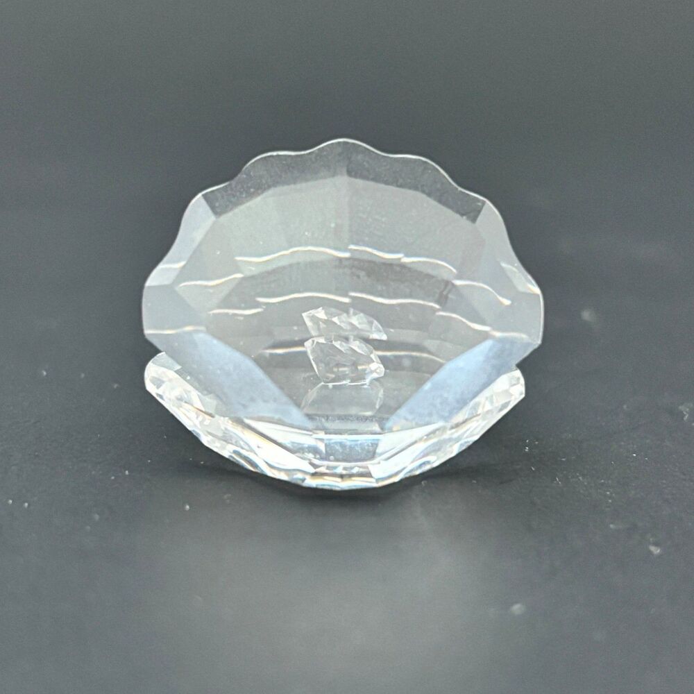Mobex Crystal Miniature Clam Shell Oyster Figurine Vintage - Picture 4 of 7